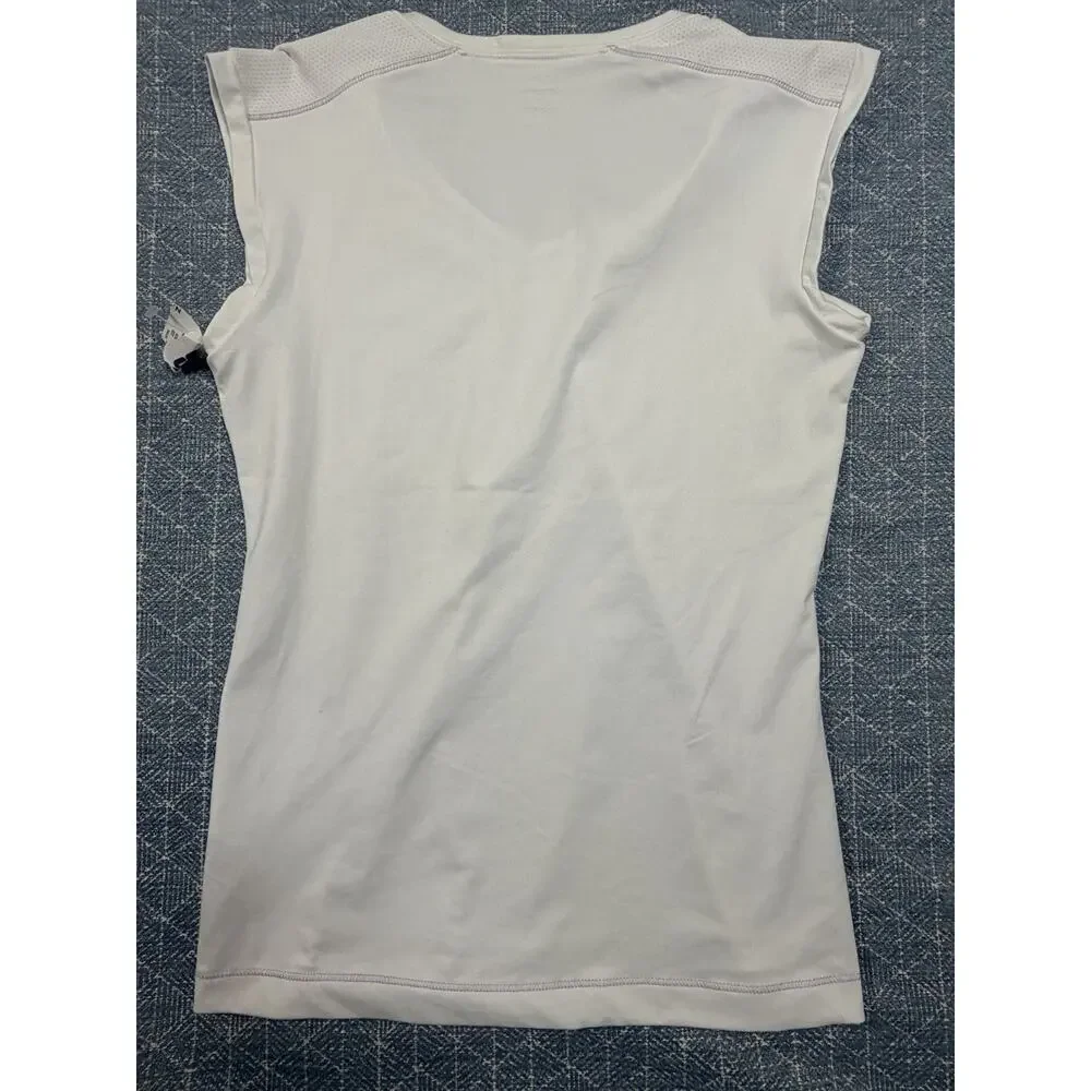Alo Yoga CoolFit White Purple Trim V-Neck Athletic Tank Top Women Sz M NWOT